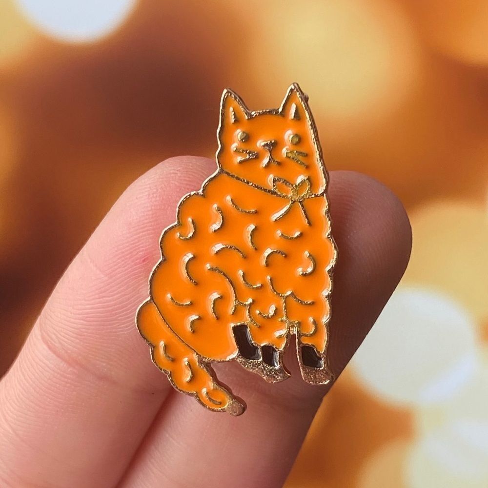 Ginger Cat Kitty Enamel Pin/ Brooch